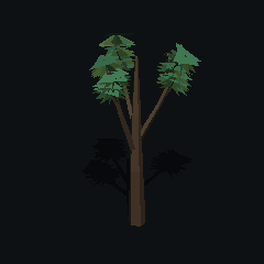 The same low poly oak, LOD0