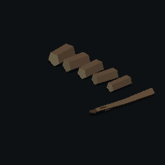 The same low poly oak, chopped