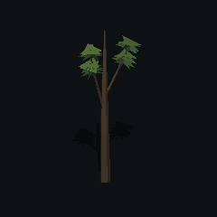 The same low poly oak, young