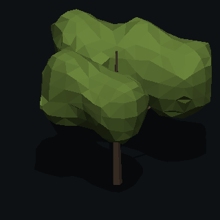 A low poly acacia tree made with PolyMason