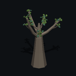 A low poly baobab tree made with PolyMason