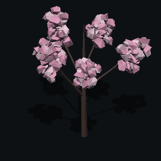 A low poly cherry tree made with PolyMason
