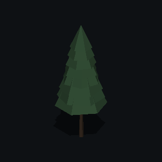 A low poly pine tree made with PolyMason