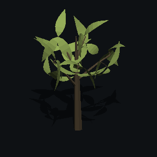 A low poly willow tree made with PolyMason